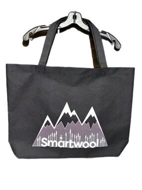SMARTWOOL Screen Mountain Reusable Shopping Tote Bag Black/White Canvas NEW Lrg